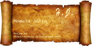 Homola Júlia névjegykártya